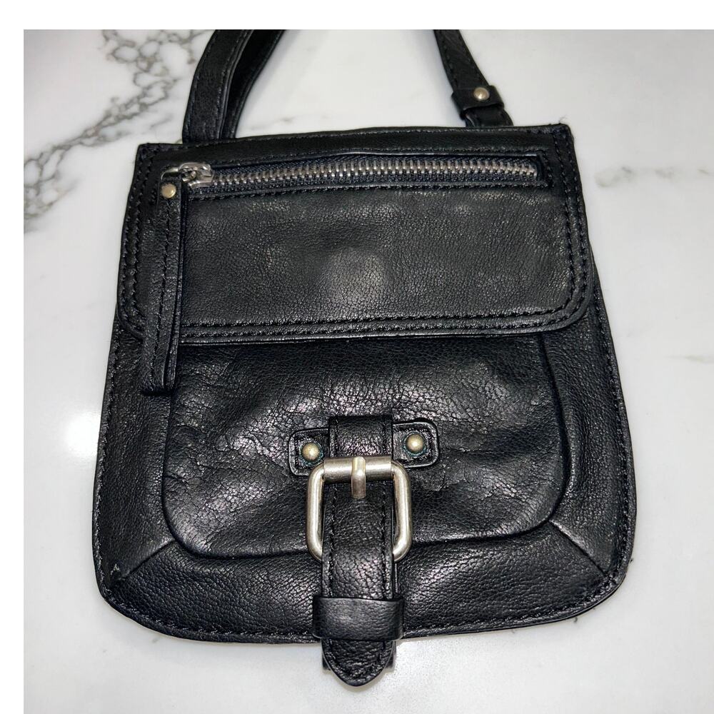 Banana Republic Black Swingpak Soft Lambskin Crossbody Bag Mini - Picture 2 of 10